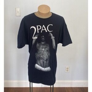 2PAC T Shirt‎ Mens 2XL Black Tupac Shakur Mike Miller Photo Rap Tee